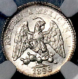 1896-Go NGC MS 65 Mexico 5 Centavos Guanajuato Mint Silver Coin (26092303C)
