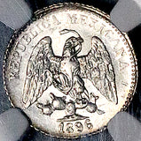 1896-Go NGC MS 65 Mexico 5 Centavos Guanajuato Mint Silver Coin (26092303C)