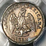 1898-Go PCGS AU Mexico 5 Centavos Mule Peso Die Guanajuato Mint Silver Coin (26030101C)