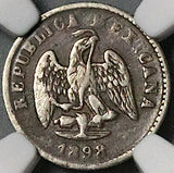 1898-Go NGC XF 40 Mexico 5 Centavos Mule Peso Guanajuato Mint Silver Coin (23050302C)