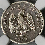 1898-Go NGC XF 40 Mexico 5 Centavos Mule Peso Guanajuato Mint Silver Coin (23050302C)