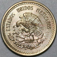 1936-M Mexico 5 Centavos Choice UNC Aztec Sun Stone Coin (23062503R)