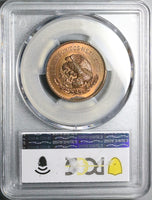 1942 PCGS MS 64 RB Mexico 5 Centavos Josefa Bronze Scarce Coin (25050602C)