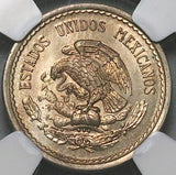 1942 NGC MS 65 Mexico 5 Centavos Aztec Sun Stone Copper Nickel Coin (25112203C)