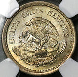 1942 NGC MS 66 Mexico 5 Centavos Aztec Sun Stone Copper Nickel Coin (25112204C)