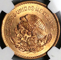 1945 NGC MS 64 RD Mexico 5 Centavos Josefa Bronze Red Coin (23082402C)