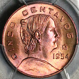 1954 PCGS MS 65 Mexico 5 Cinco Centavos No Dot Josefa GEM Brass Coin (25051801C)