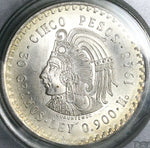 1948 PCGS MS 66 Mexico 5 pesos OGH Cuauhtémoc Aztec Emperor Silver Coin (24040904C)