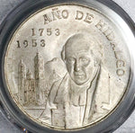 1953 PCGS MS 65 Mexico 5 pesos 200th Hidalgo GEM Silver Coin (25043003C)