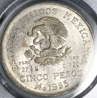 1953 PCGS MS 65 Mexico 5 pesos 200th Hidalgo GEM Silver Coin (25043003C)