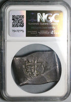 1668 NGC VF Mexico 8 Reale Charles II COB Spain Colonial Chopmarked Silver Coin (24062301C)