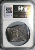 1668 NGC VF Mexico 8 Reale Charles II COB Spain Colonial Chopmarked Silver Coin (24062301C)