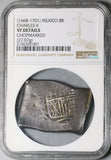 1668 NGC VF Mexico 8 Reale Charles II COB Spain Colonial Chopmarked Silver Coin (24062301C)