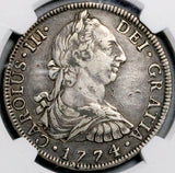1774 NGC XF 40 Mexico 8 Reales Charles III Spain Colonial Dollar Silver Coin (26092401C)