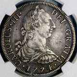 1774 NGC XF 40 Mexico 8 Reales Charles III Spain Colonial Dollar Silver Coin (26092401C)