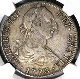1776 NGC VF 35 Mexico 8 Reales Charles III Spain Colonial Revolution Silver Dollar Coin (26011703C)