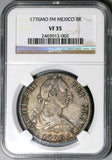 1776 NGC VF 35 Mexico 8 Reales Charles III Spain Colonial Revolution Silver Dollar Coin (26011703C)
