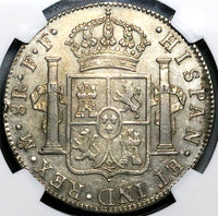 1780 NGC AU 53 Mexico 8 Reales Charles III Spain Colonial Dollar Coin (24022301D)