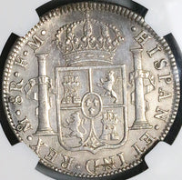 1787 NGC AU Mexico 8 Reales Charles III Pillars Colonial Silver Coin (23111301C)