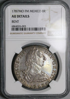 1787 NGC AU Mexico 8 Reales Charles III Pillars Colonial Silver Coin (23111301C)