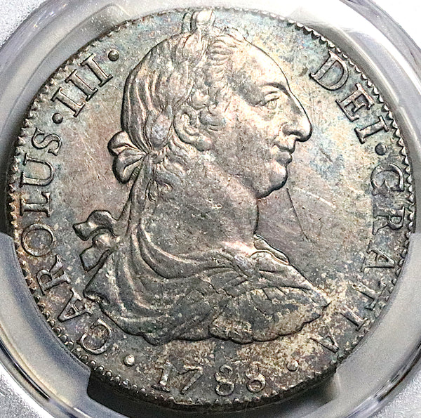 1788 PCGS AU Mexico Charles III 8 Reales Pillars Silver Dollar Coin (23030701C)