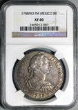 1788 NGC XF 40 Mexico Charles III 8 Reales Pillars Silver Dollar Coin (26011602C)