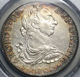 1789-Mo PCGS AU Mexico 8 Reales Charles IV Pillars Silver Coin (26022501C)