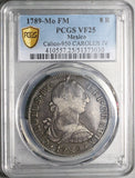 1789-Mo PCGS VF 25 Mexico 8 Reales Charles IV Pillars Silver Coin (25090401C)