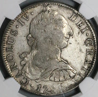 1789 NGC VF Mexico 8 Reales Charles IV Pillars Silver Coin (24031705C)