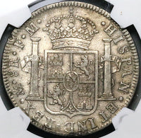 1789 NGC VF Mexico 8 Reales Charles IV Pillars Silver Coin (24031705C)