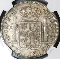 1789 NGC VF Mexico 8 Reales Charles IV Pillars Silver Coin (24031705C)