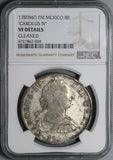 1789 NGC VF Mexico 8 Reales Charles IV Pillars Silver Coin (24031705C)