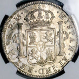 1797 NGC MS 61 Mexico 8 Reales Charles IV Pillars Spain Colonial PQ Silver Coin (26072901C)