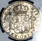 1797 NGC MS 61 Mexico 8 Reales Charles IV Pillars Spain Colonial PQ Silver Coin (26072901C)