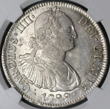 1799 NGC MS 61 Mexico 8 Reales Charles IV Colonial Spain Pillars Silver Coin (24102604C)