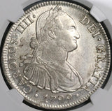 1799 NGC MS 61 Mexico 8 Reales Charles IV Colonial Spain Pillars Silver Coin (24102604C)