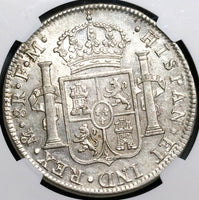 1799 NGC MS 61 Mexico 8 Reales Charles IV Colonial Spain Pillars Silver Coin (24102604C)