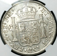 1799 NGC MS 61 Mexico 8 Reales Charles IV Colonial Spain Pillars Silver Coin (24102604C)