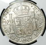 1799 NGC MS 61 Mexico 8 Reales Charles IV Colonial Spain Pillars Silver Coin (24102604C)