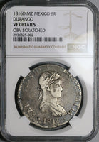 1816-D NGC VF Mexico 8 Reales War Independence Durango Mint Silver Coin (25042101D)
