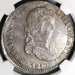 1817-Zs NGC AU 55 Mexico 8 Reales War Independence Zacatecas Mint Coin (23110603C)