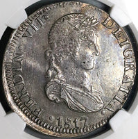 1817-Zs NGC AU 55 Mexico 8 Reales War Independence Zacatecas Mint Coin (23110603C)