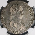 1817-Zs NGC VF 30 Mexico 8 Reales War Independence Zacatecas Mint Die Clash Error Coin (24051305C)