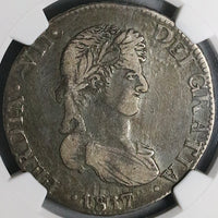 1817-Zs NGC VF 30 Mexico 8 Reales War Independence Zacatecas Mint Die Clash Error Coin (24051305C)
