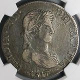 1817-Zs NGC VF 30 Mexico 8 Reales War Independence Zacatecas Mint Die Clash Error Coin (24051305C)