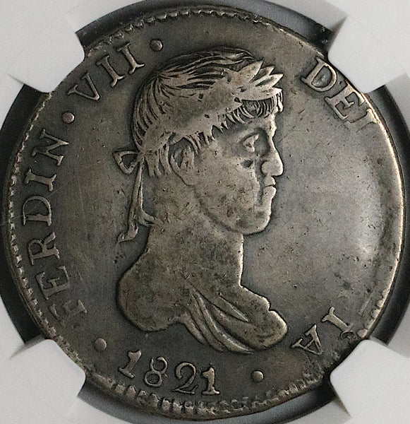 1821-D NGC VF 20 Mexico 8 Reales Durango War Independence Silver Coin (23052501D)