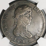 1821-D NGC VF 20 Mexico 8 Reales Durango War Independence Silver Coin (23052501D)