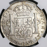 1821-Mo NGC AU 58 Mexico 8 Reales Ferdinand VII Pillars Silver Coin POP 5/5 (24103004C)