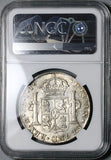 1821-Mo NGC AU 58 Mexico 8 Reales Ferdinand VII Pillars Silver Coin POP 5/5 (24103004C)
