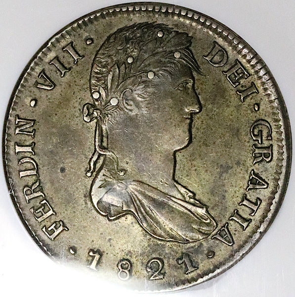 1821 Zs NGC AU 55 Mexico 8 Reales Zacatecas War Independence Coin (25050902C)